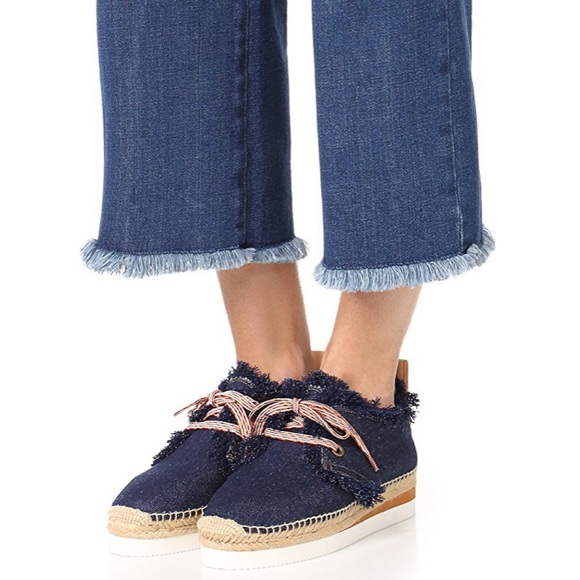 See By Chloe Shoes - See By Cloe ••denim Espadrille platform sneakers